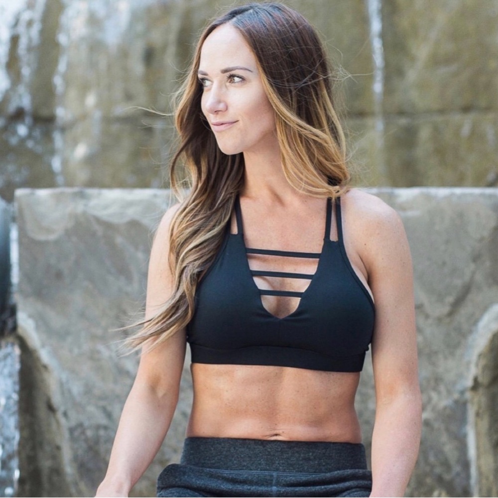Zyia Grid Bra Black Athletic Workout Bra Women Sz large